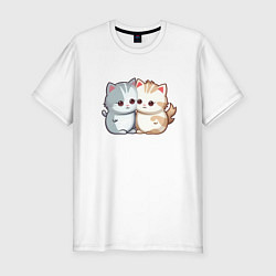 Мужская slim-футболка Cute cats