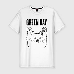 Футболка slim-fit Green Day - rock cat, цвет: белый
