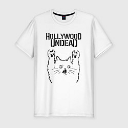 Мужская slim-футболка Hollywood Undead - rock cat