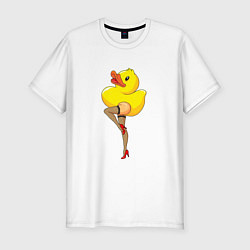 Футболка slim-fit Эротичная утка, цвет: белый