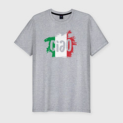 Мужская slim-футболка Привет Италия