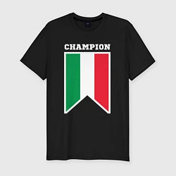 Футболка slim-fit Италия чемпион, цвет: черный