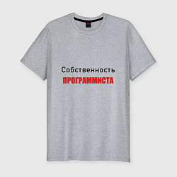 Футболка slim-fit Собственность программиста, цвет: меланж