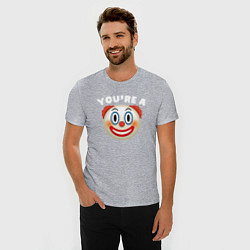 Футболка slim-fit You are clown, цвет: меланж — фото 2