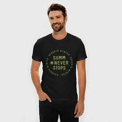 Футболка slim-fit Summer never stops, цвет: черный — фото 2