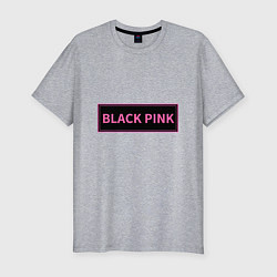 Мужская slim-футболка Логотип Блек Пинк