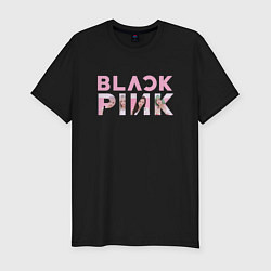 Футболка slim-fit Blackpink logo Jisoo Lisa Jennie Rose, цвет: черный