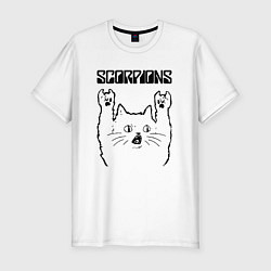 Мужская slim-футболка Scorpions - rock cat