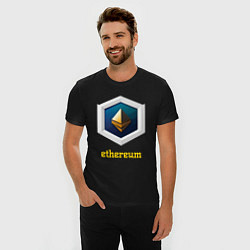 Футболка slim-fit Логотип Ethereum, цвет: черный — фото 2