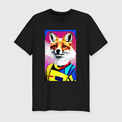 Футболка slim-fit Fox - pop art - fashionista, цвет: черный