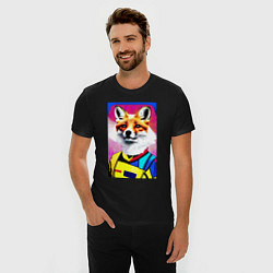 Футболка slim-fit Fox - pop art - fashionista, цвет: черный — фото 2