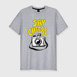 Мужская slim-футболка Cheese photo camera