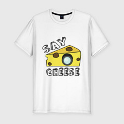 Футболка slim-fit Say cheese, цвет: белый