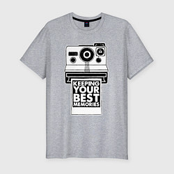 Футболка slim-fit Polaroid best memories, цвет: меланж