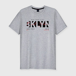 Футболка slim-fit Brooklyn, BKLYN, цвет: меланж