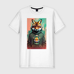 Футболка slim-fit Dude fox - urban style, цвет: белый