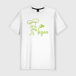 Мужская slim-футболка Vegan cook