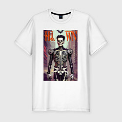 Мужская slim-футболка Skeleton fashionista - art - poster