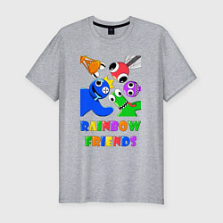 Мужская slim-футболка Rainbow Friends персонажи