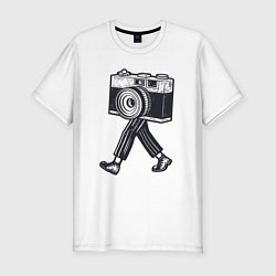 Мужская slim-футболка Бродячий фотограф