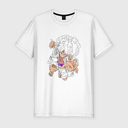 Футболка slim-fit Луффи - gear 5, цвет: белый