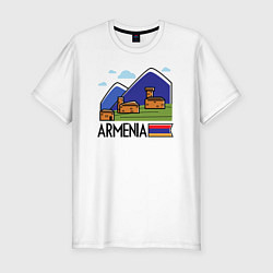 Футболка slim-fit Горная Армения, цвет: белый