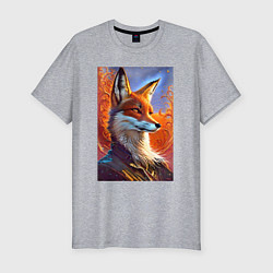 Футболка slim-fit Fox fashionista - neural network, цвет: меланж