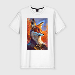 Футболка slim-fit Fox fashionista - neural network, цвет: белый