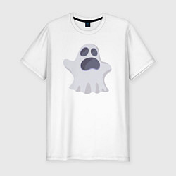 Футболка slim-fit Funny ghost, цвет: белый