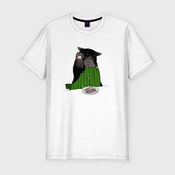 Мужская slim-футболка Кот повар