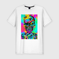 Футболка slim-fit Cool skull - pop art - vogue, цвет: белый