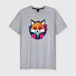 Футболка slim-fit Neon fox, цвет: меланж