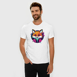 Футболка slim-fit Neon fox, цвет: белый — фото 2