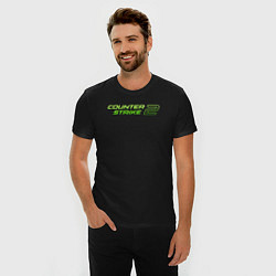 Футболка slim-fit Counter strike 2 green logo, цвет: черный — фото 2