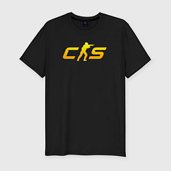 Футболка slim-fit CS2 yellow logo, цвет: черный