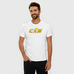 Футболка slim-fit CS2 yellow logo, цвет: белый — фото 2