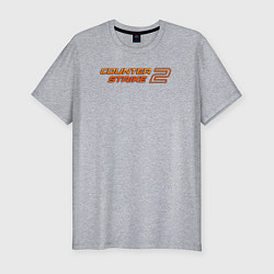Футболка slim-fit Counter strike 2 orange logo, цвет: меланж