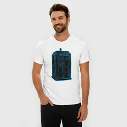 Футболка slim-fit Black tardis, цвет: белый — фото 2