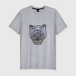 Футболка slim-fit Кот мне на всё наспать, цвет: меланж