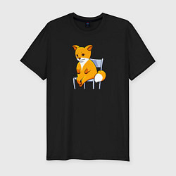 Футболка slim-fit Лиса из мема, цвет: черный