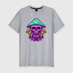 Футболка slim-fit Mushroom skull, цвет: меланж