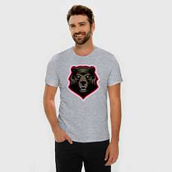 Футболка slim-fit Bear head, цвет: меланж — фото 2