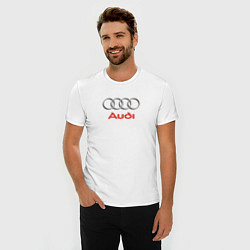 Футболка slim-fit Audi brend, цвет: белый — фото 2