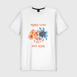 Футболка slim-fit Make love not war2, цвет: белый