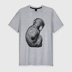 Футболка slim-fit Мартышка малыш, цвет: меланж