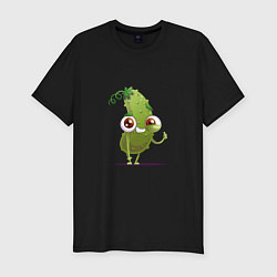 Футболка slim-fit Страдающий огурец, цвет: черный