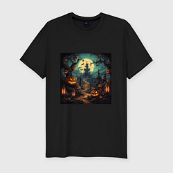 Футболка slim-fit Это halloween, цвет: черный
