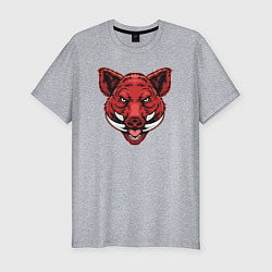 Футболка slim-fit Красный кабан, цвет: меланж