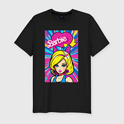 Футболка slim-fit Barbie - pop art, цвет: черный