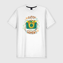 Мужская slim-футболка Catch the moment